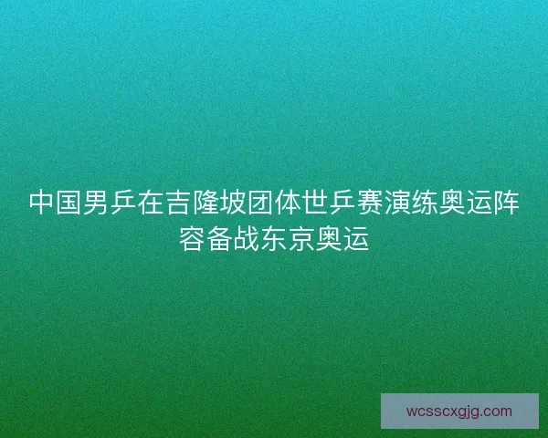 中国男乒在吉隆坡团体世乒赛演练奥运阵容备战东京奥运