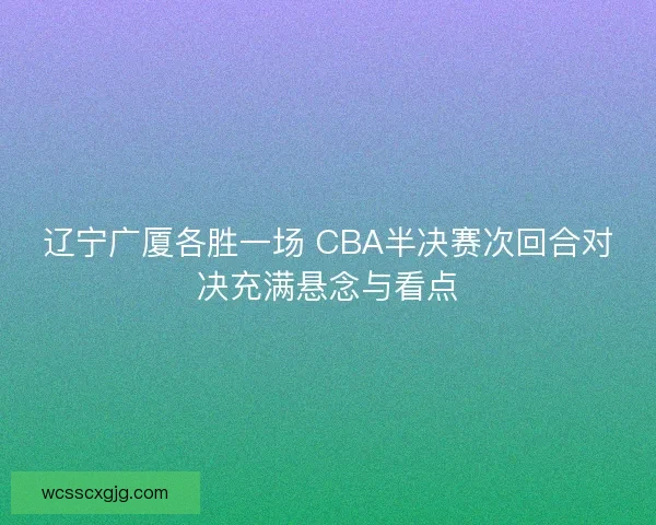 辽宁广厦各胜一场 CBA半决赛次回合对决充满悬念与看点